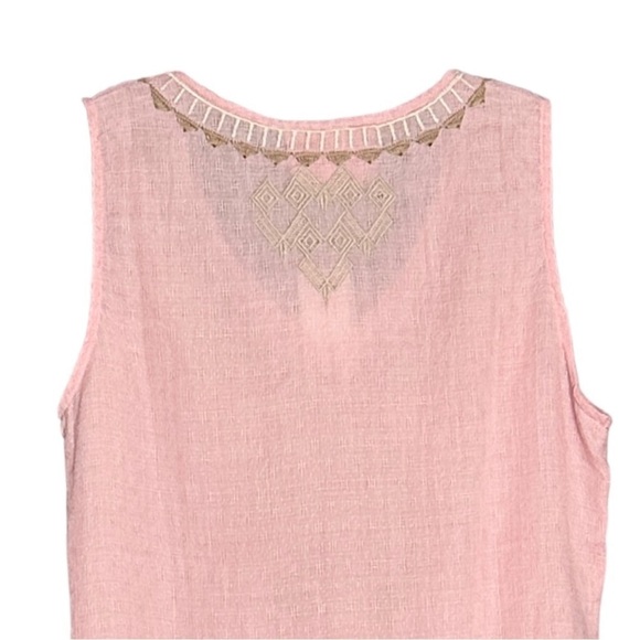 Paparazzi Pink Boho Embroidered Lightweight Tank Top Size M NWT - Picture 4 of 8
